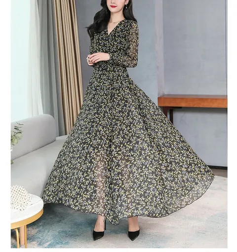 [플러스샵][헬리꽁땡]아리엘쉬폰잔꽃원피스