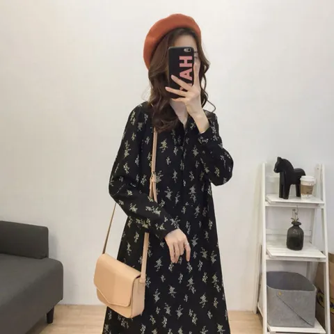 원피스 OPS 페미닌 무드 플라워 롱 데일리 여성 봄 가을