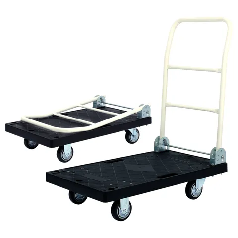 [24종] 무소음바퀴 소형 검정 대차 접이식 핸드 카트 L카 이동식 끌차 구루마