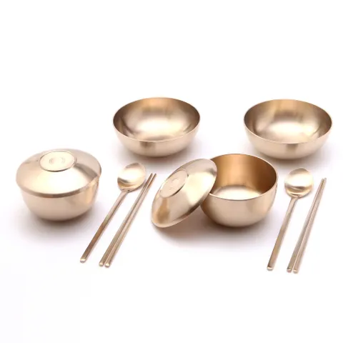 유기 연잎원앙(중) 세트 유기 놋그릇 방짜유기 방짜 찬기 면기 냄비 접시 술잔 약주잔 물컵 양주잔 +할인쿠폰