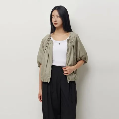 [본사 공식] 라운드넥 셔링 볼륨 집업 점퍼_SAJP36631KA +할인쿠폰