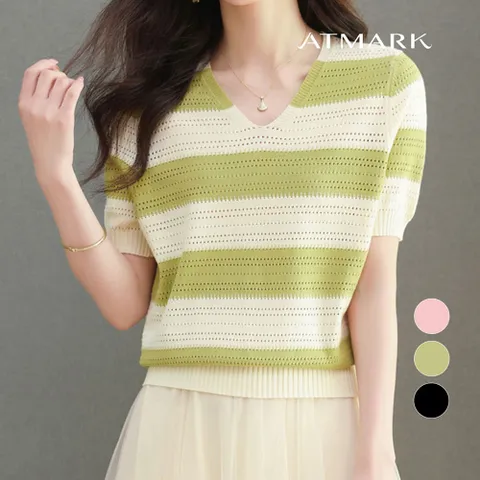ATMARK 펀칭브이넥스트라이프니트_AA43KN042G +할인쿠폰