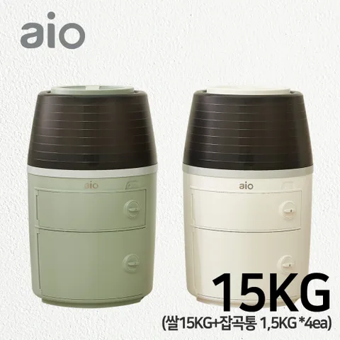아이오 개별 진공 쌀통 잡곡통 15kg 잡곡 쌀보관통 쌀항아리 습기 쌀벌레