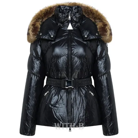 (10개월 무이자)[MONCLER]몽클레어 레이트 여성 벨티드 퍼 후드 패딩 LAITUE +할인쿠폰 +무이자10개월