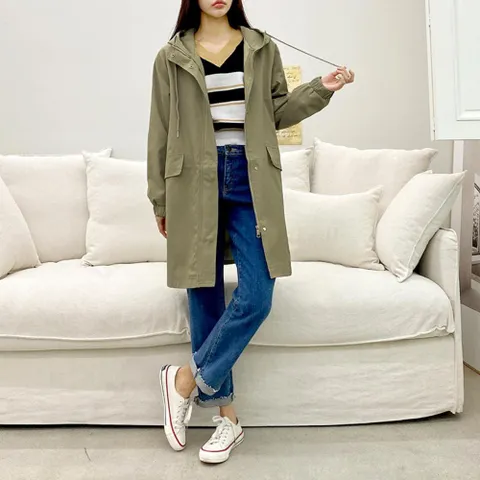 여자 봄 간절기 심플 5컬러 벨티드 트렌지 야상 점퍼_50 +할인쿠폰