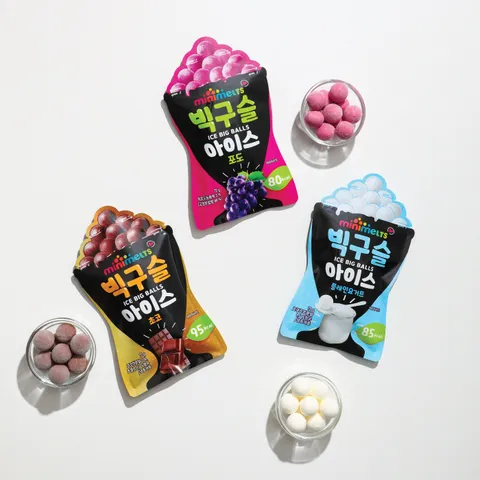 [미니멜츠] 더블 빅구슬 아이스크림 10개 / 쵸코+포도+플레인요거트
