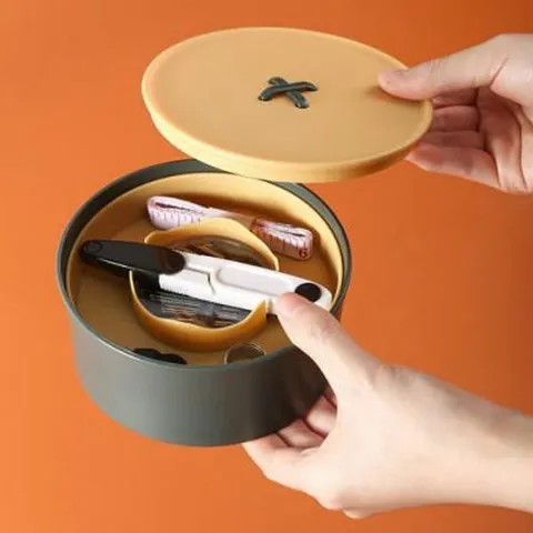 와인앤쿡 모던 원형 반지고리함 1개(색상랜덤)