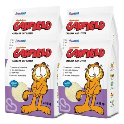 가필드 고양이모래 카사바 천연성분 모래 퍼플(굵은입자) 4.55kg x 4개