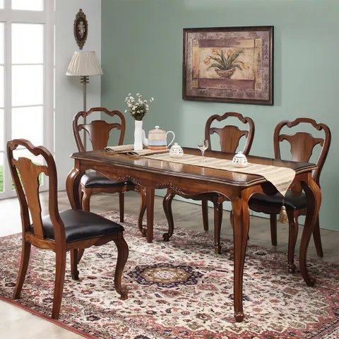 델라 엔틱 원목 4인 식탁세트