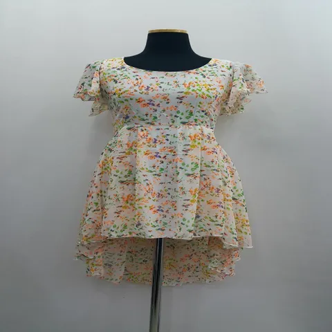 원피스 OPS 드레스 S1465 여리 잔꽃 플라워 언발 쉬폰 반팔