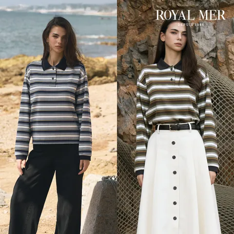 로얄메르 QUATRE 스트라이프 카라셔츠 +무이자3개월