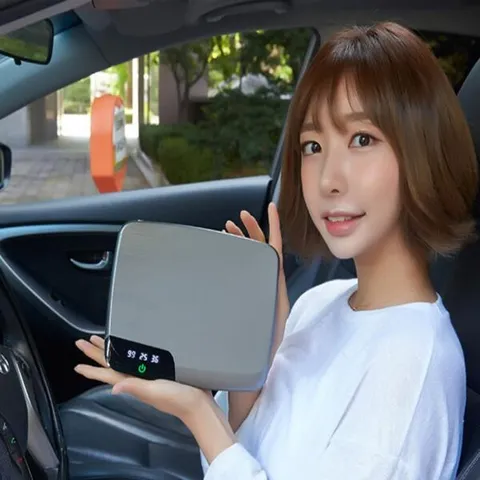 아트박스/프로메딕 온습도 표시 차량용 공기청정기 화이트홀B90