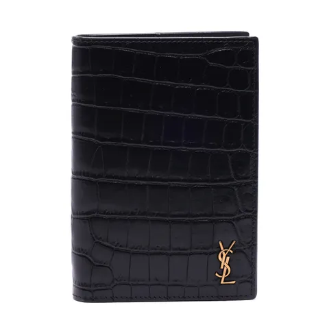 [생로랑] 21FW 남성 크로커다일 모노그램 여권지갑 (607659_DZEDW_1000_21F)