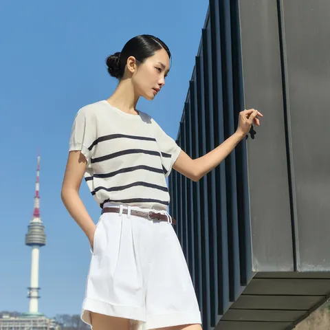 [런칭가 89000원] J by 린넨블렌디드 스트라이프 풀오버 3종