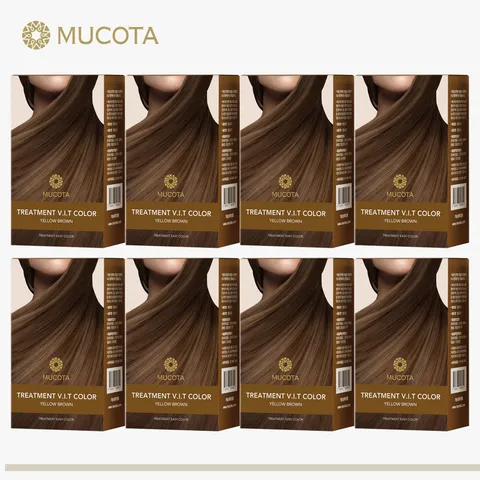 무코타 염색제 트리트먼트 이지컬러 미리주문패키지 (내츄럴 브라운 다크브라운 와인브라운 中 택 1)(염모제100g X 8개)