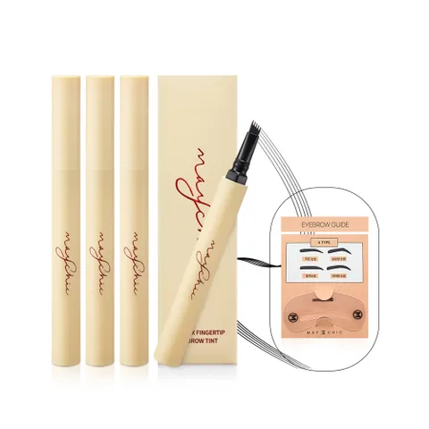 메이시크 롱픽스 핑거팁 아이브로우 틴트 눈썹 타투펜 3+1+가이드 증정