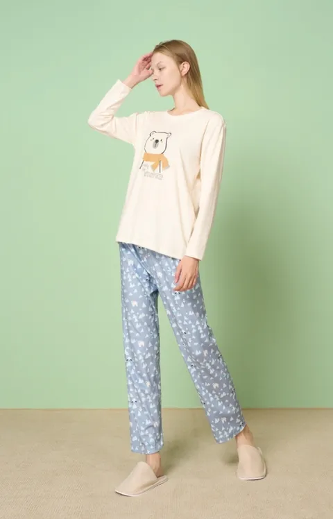 [현대백화점] [비비안] 머플러베어 피치기모 상하세트 LP3045  LP3046 +할인쿠폰