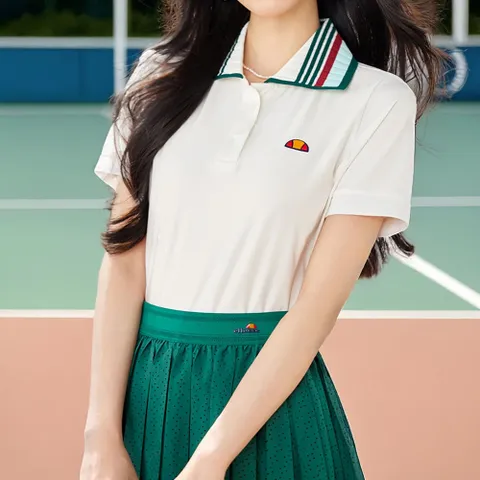 여성 여름 테니스 스포츠 폴로 줄무늬 카라 티셔츠