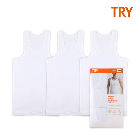 [트라이] 남성 베이직 런닝 3매