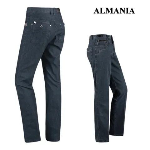 남자 일자 핏 중년 스판 기모 중청 데님 청바지