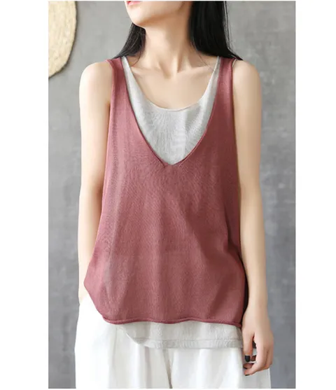 [ 플러스샵][쉐바] 레이어드형쿨니트2종