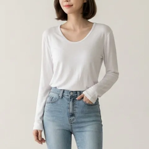 [guide] 모달 유넥 긴팔 티셔츠 - 현대Hmall