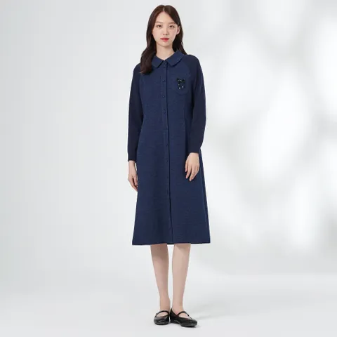 [GIVY] 배색 니트 원피스 리본 브로치 GY25A1FRD5837 +할인쿠폰