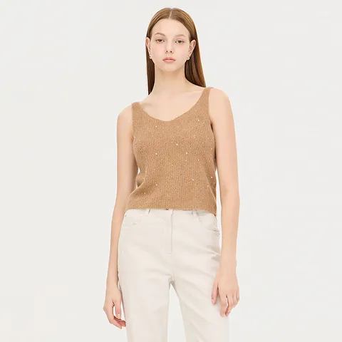 [시슬리] 라쿤 블렌드 비딩 니트 탑_SAKP54461CA +할인쿠폰