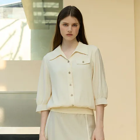 [마르조][1종]밑단 시보리 블라우스_7CMFB035 +할인쿠폰