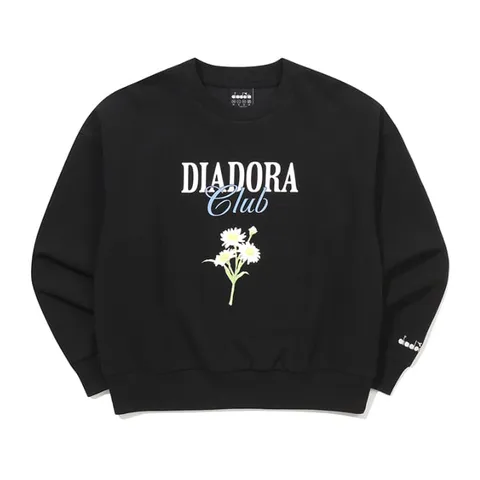 디아도라 diadora 블루밍 맨투맨 우먼 블랙 BLACK D6122LFS03-BLK +할인쿠폰