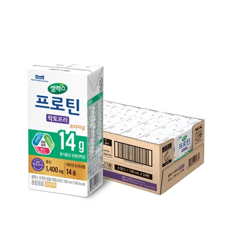 [본사직영]셀렉스 마시는 프로틴 음료 락토프리 1박스 [190ml x 총24팩]