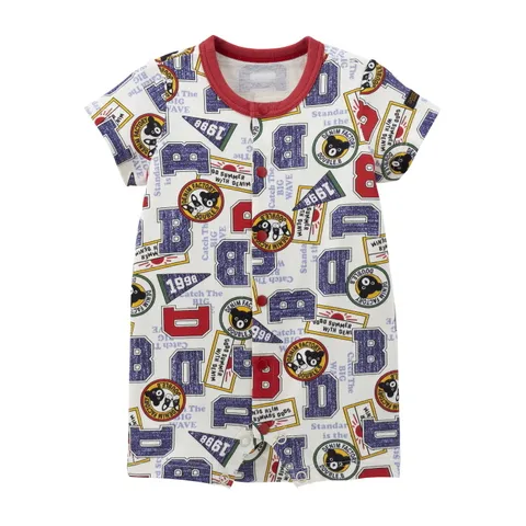 [현대백화점] [미키하우스10] 16O201301 DB 1988 와펜 프린트 쇼트올 우주복 바디슈트 신생아선물 백일선물 유아의류 +할인쿠폰