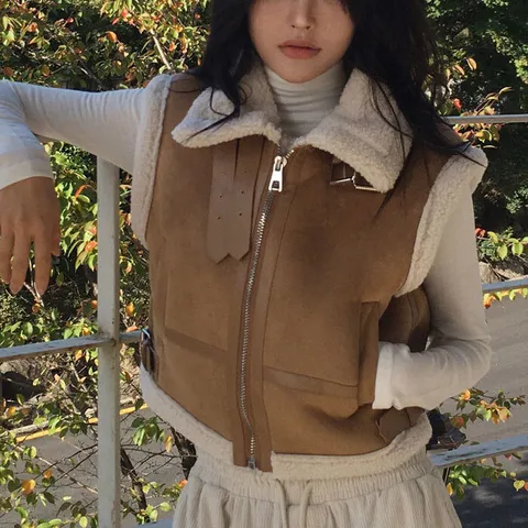 [유어하젤] 이방카 벨크로 무스탕 베스트_W3644 +할인쿠폰