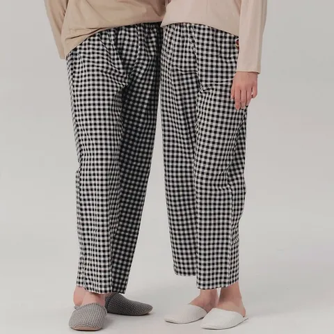 [하프클럽/알콩단잠]남성라운지웨어 긴바지 미키잠옷 체크실내복 9부 홈웨어 빅사이즈 파자마팬