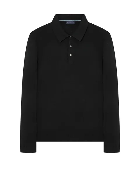 [마에스트로 남성] [23FW] MASW3C001BK 블랙 단색 울 긴팔카라니트