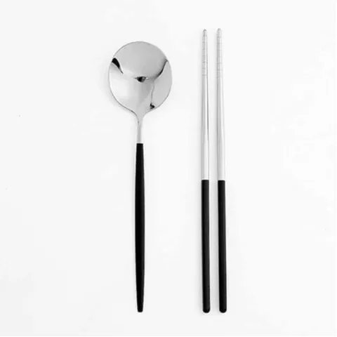 휴대용 IR74YY70 수저세트(블랙) 개인수저통 도시락수저