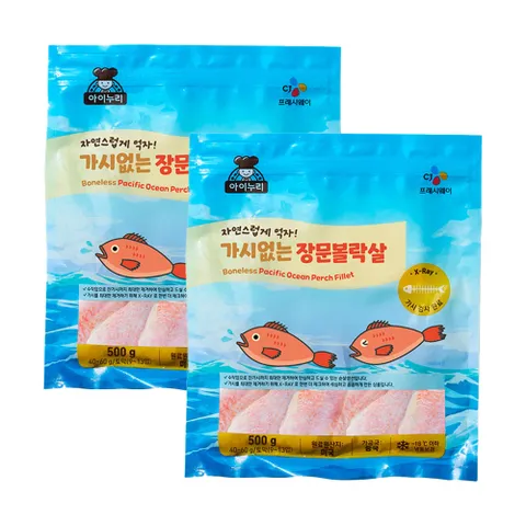 CJ아이누리 가시없는 순살생선 장문볼락살500g (9-13입) x 2개