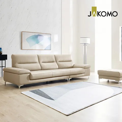 [자코모] 노바 4인 천연면피 소가죽 소파+스툴 +할인쿠폰