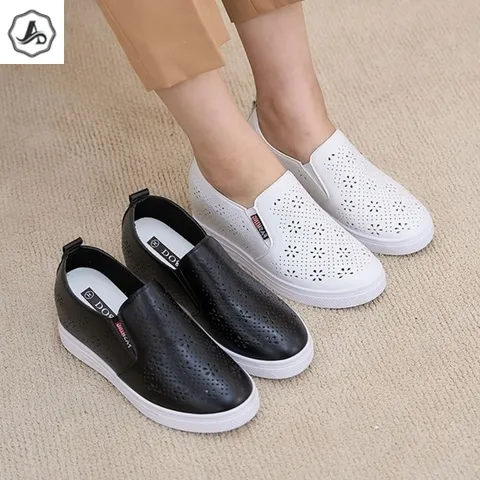 [애슬릿] 펀칭 슬립온 스니커즈 여름 속굽 키높이 단화 +할인쿠폰