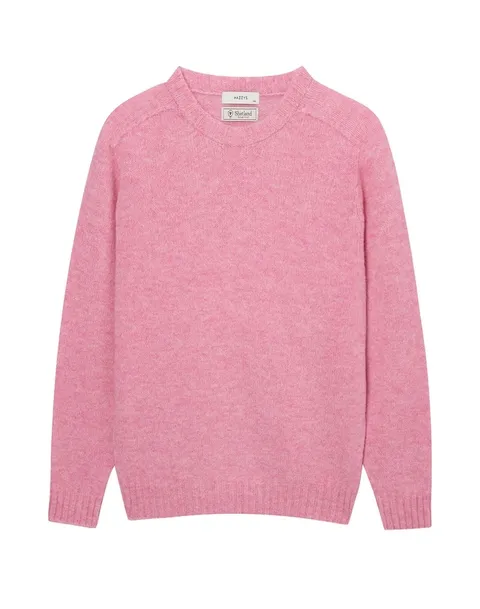 [헤지스 남성] [24FW] HZSW4D407P2 셔틀랜드 울 핑크 멜란지 쉐기독 크루넥 니트 +할인쿠폰