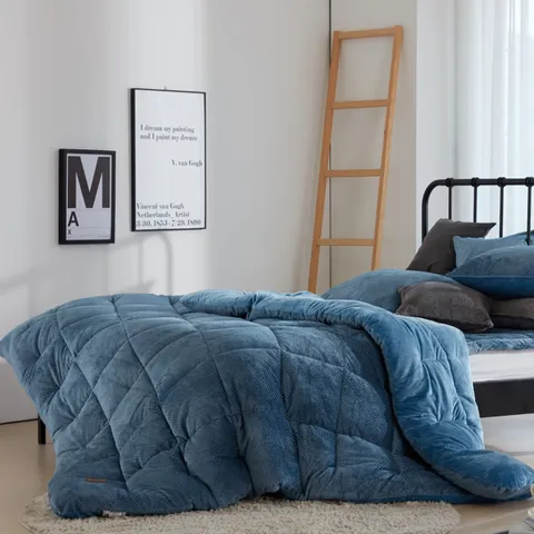 [현대백화점] [까사멜로우]리알토 3mm 착번아웃 겨울 극세사 차렵이불 네이비(싱글)160×210CM