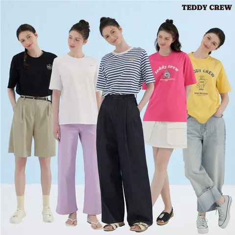 [TEDDY CREW] 테디크루 25SS 여성 코튼 반팔티셔츠 5종 (T25W) - 현대Hmall