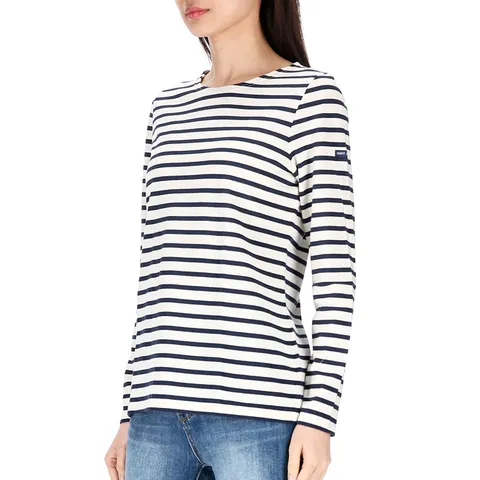 [세인트제임스] 메르담 4135 50 여성 스트라이프 긴팔티셔츠