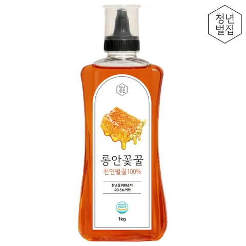 청년벌집 롱안꽃꿀 1kg 천연벌꿀 자연벌꿀 토종꿀