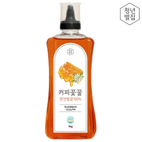 청년벌집 커피꽃꿀 1kg 천연벌꿀 자연벌꿀 토종꿀