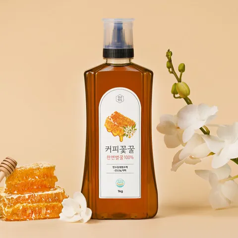 청년벌집 커피꽃꿀 1kg 천연벌꿀 자연벌꿀 토종꿀