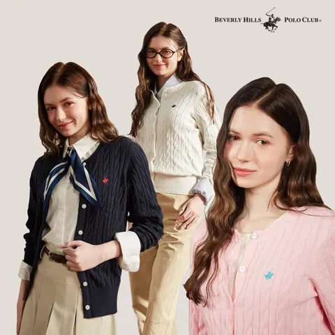 비버리힐즈폴로클럽 여성 코튼 케이블 가디건 3종 +무이자5개월