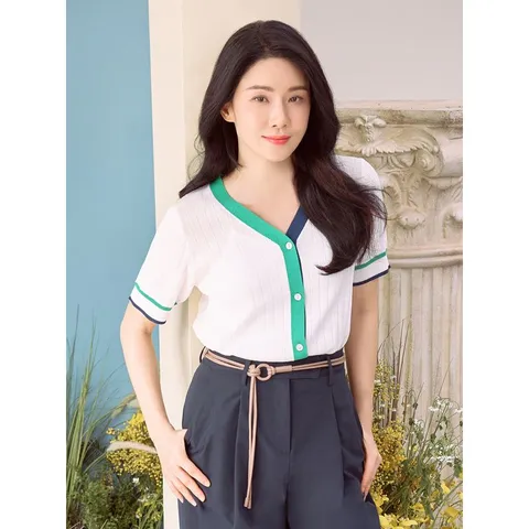 르투아 썸머 컬러포인트 니트가디건 화이트, White, 88