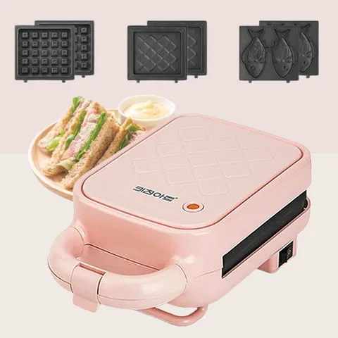 키친아트 REX 와플메이커 3종 플레이트 가정용 와플기계 분리형 와플팬 붕어빵 크로플 샌드위치 제조기, KP-950P (핑...