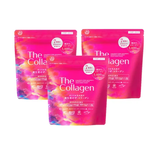 일본 시세이도 더 콜라겐 파우더 126g 3팩 세트 저분자 분말, 126g, 3개